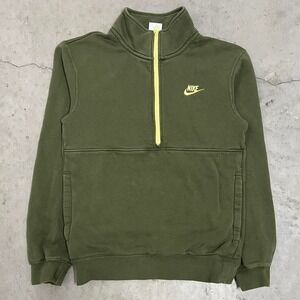 Nike Men's Olive Quarter Zip Sweatshirt Sz XS